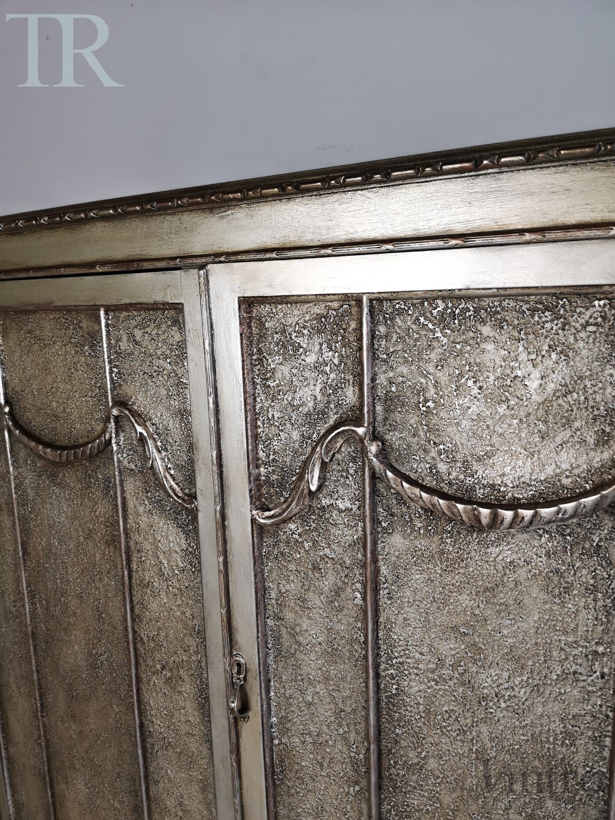 Not For Sale - Rea: Aged Metallic Champagne gold cabinet