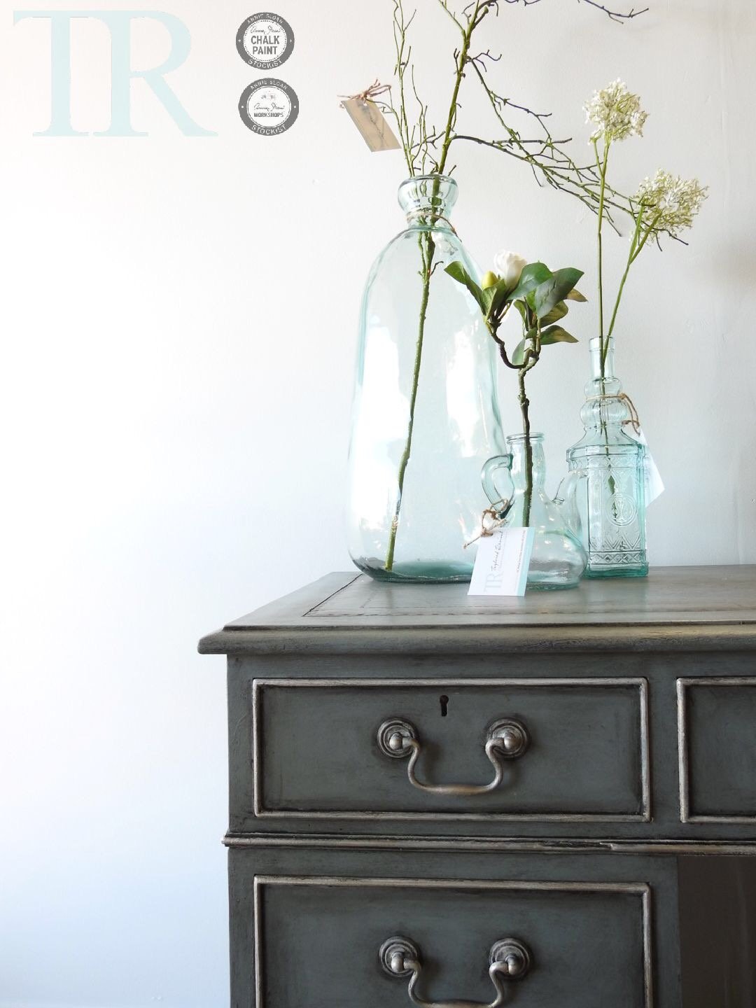 Not For Sale - Shelly: Hand painted partners desk