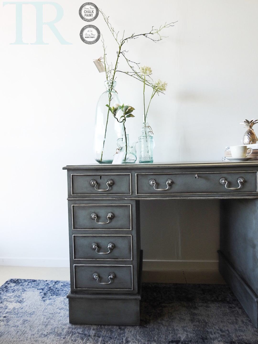Not For Sale - Shelly: Hand painted partners desk