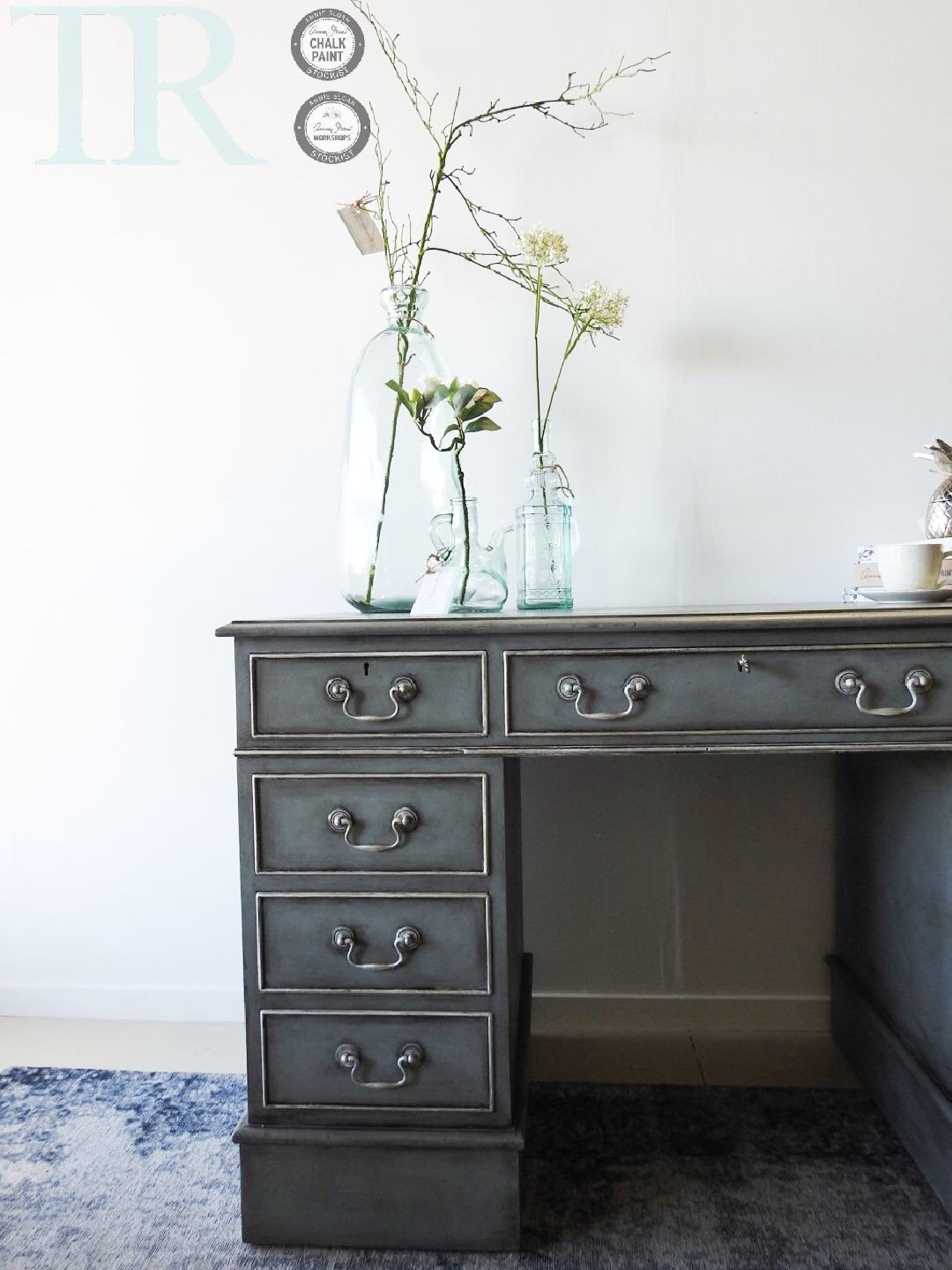 Not For Sale - Shelly: Hand painted partners desk