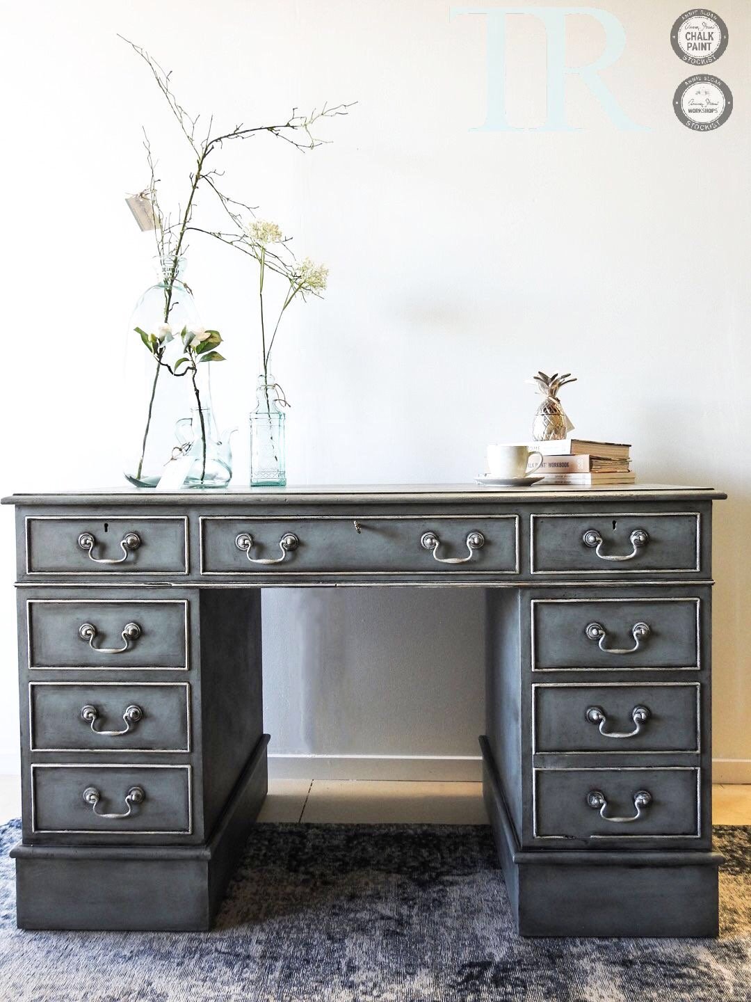Not For Sale - Shelly: Hand painted partners desk