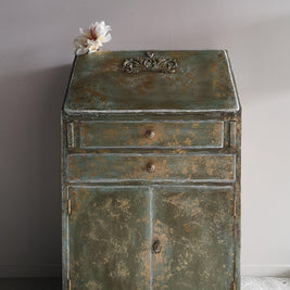 Not For Sale - Briar:  Hand painted and aged drop front desk in Solid Oak