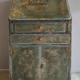 Not For Sale - Briar:  Hand painted and aged drop front desk in Solid Oak