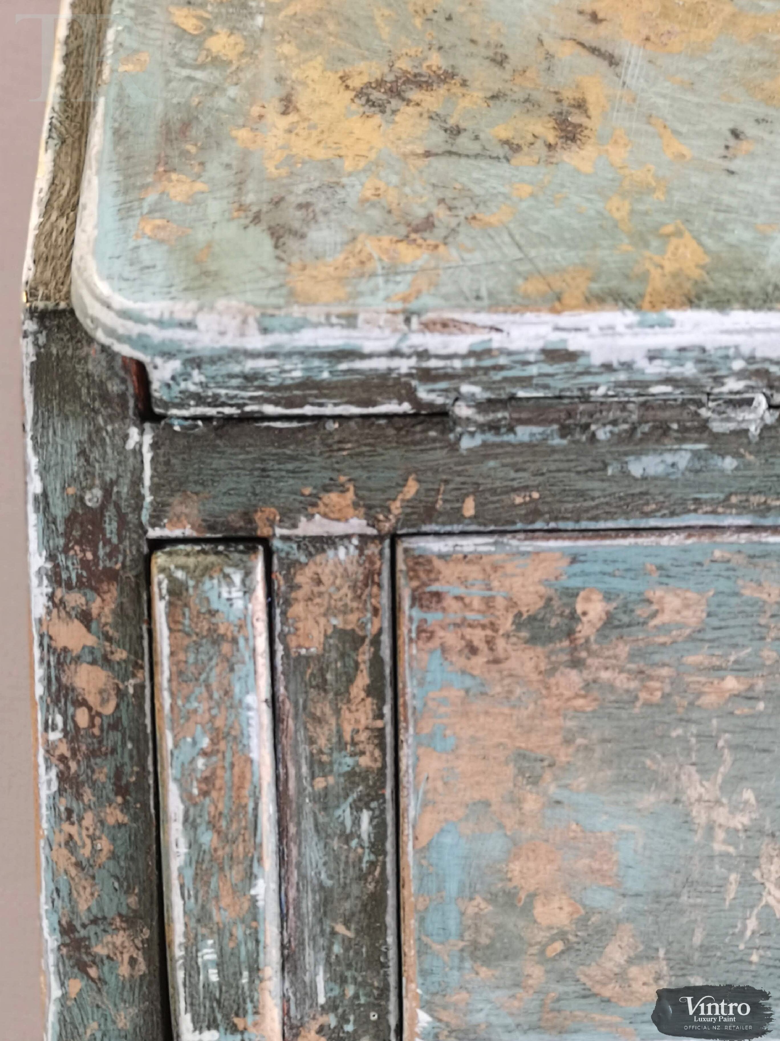 Not For Sale - Briar:  Hand painted and aged drop front desk in Solid Oak