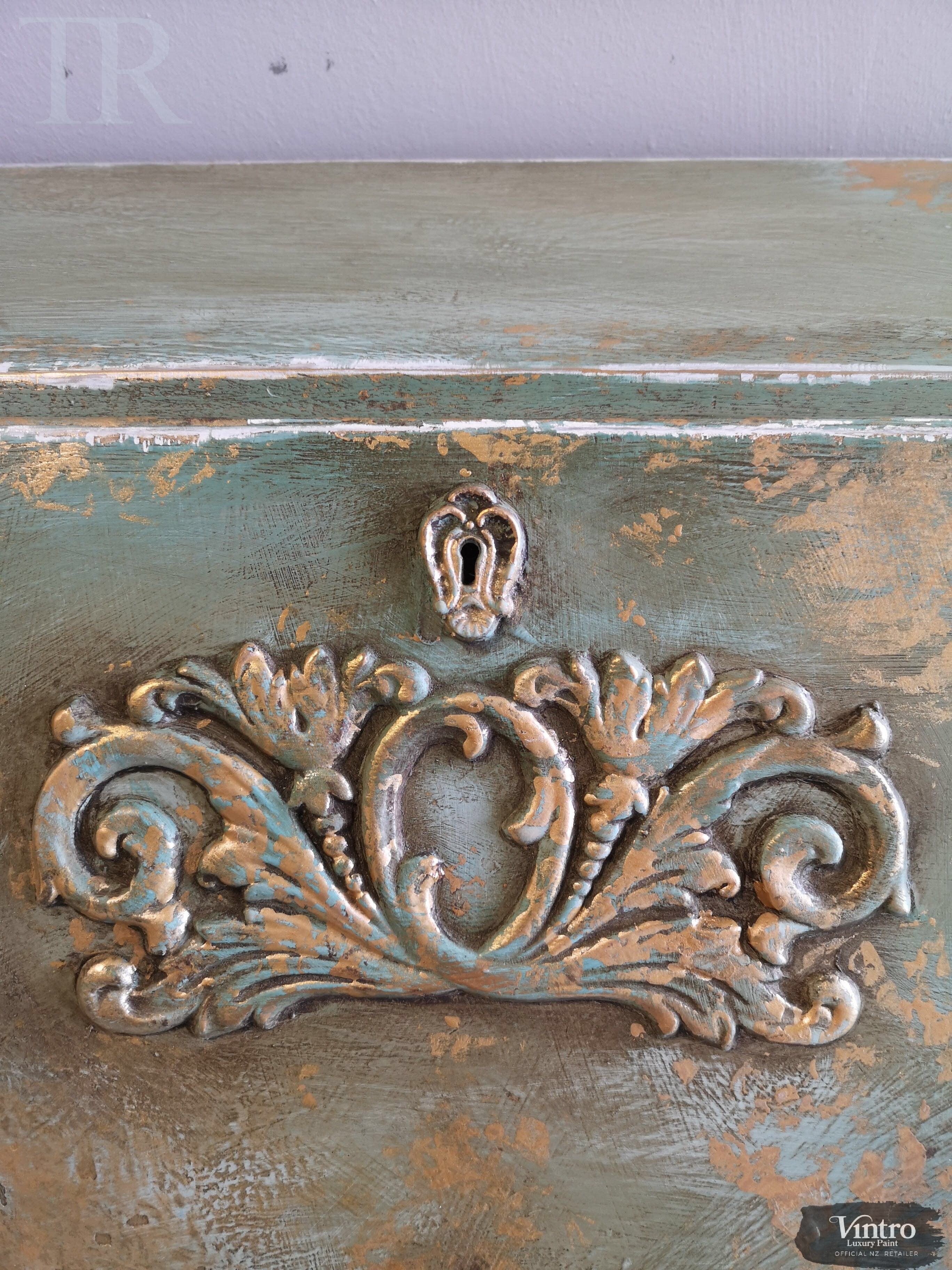 Not For Sale - Briar:  Hand painted and aged drop front desk in Solid Oak
