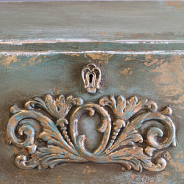 Not For Sale - Briar:  Hand painted and aged drop front desk in Solid Oak