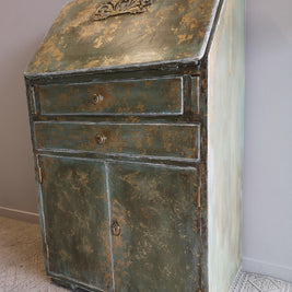 Not For Sale - Briar:  Hand painted and aged drop front desk in Solid Oak