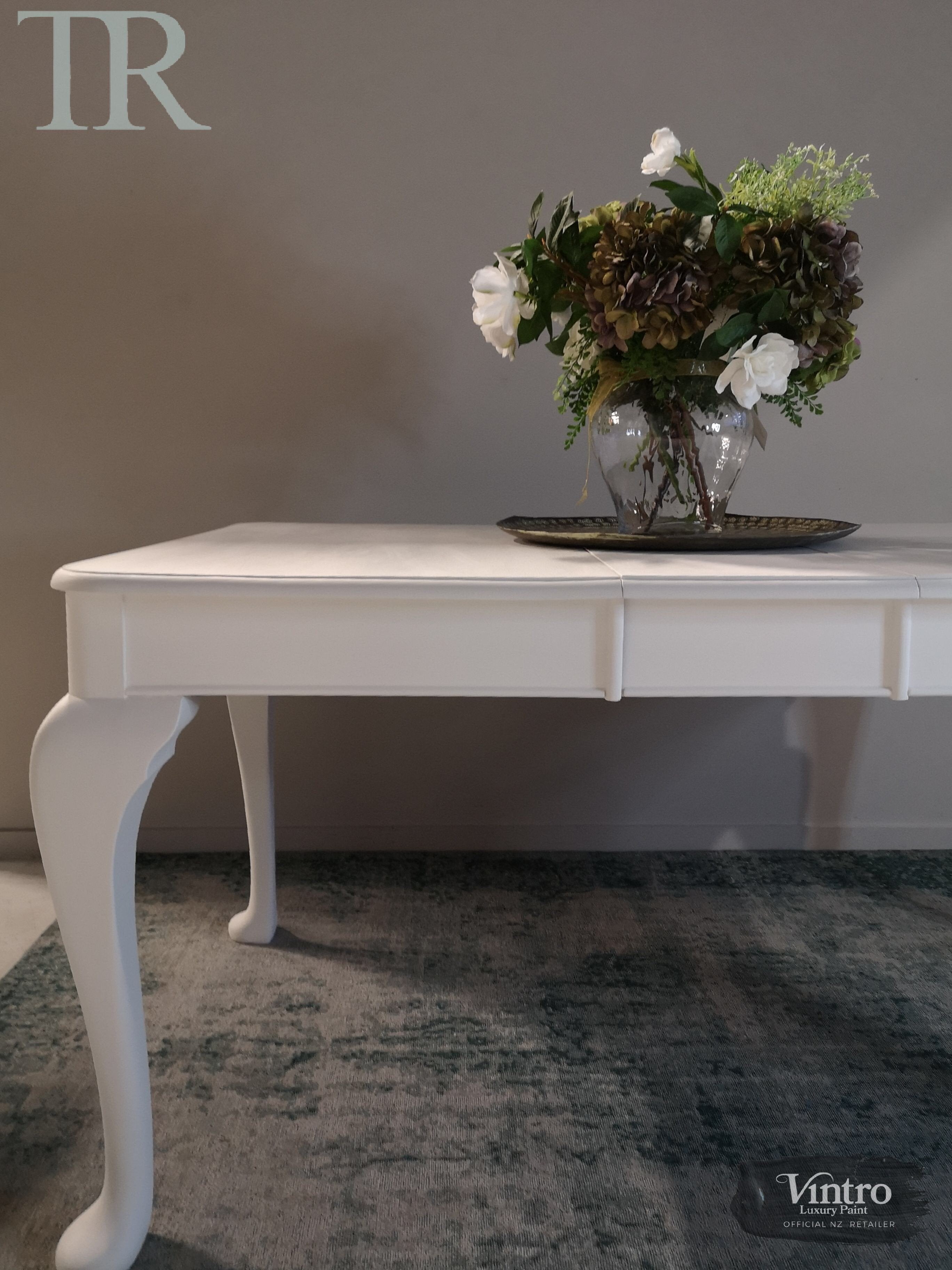 Not For Sale - Commissioned Dining Table in Vintro No Seal White