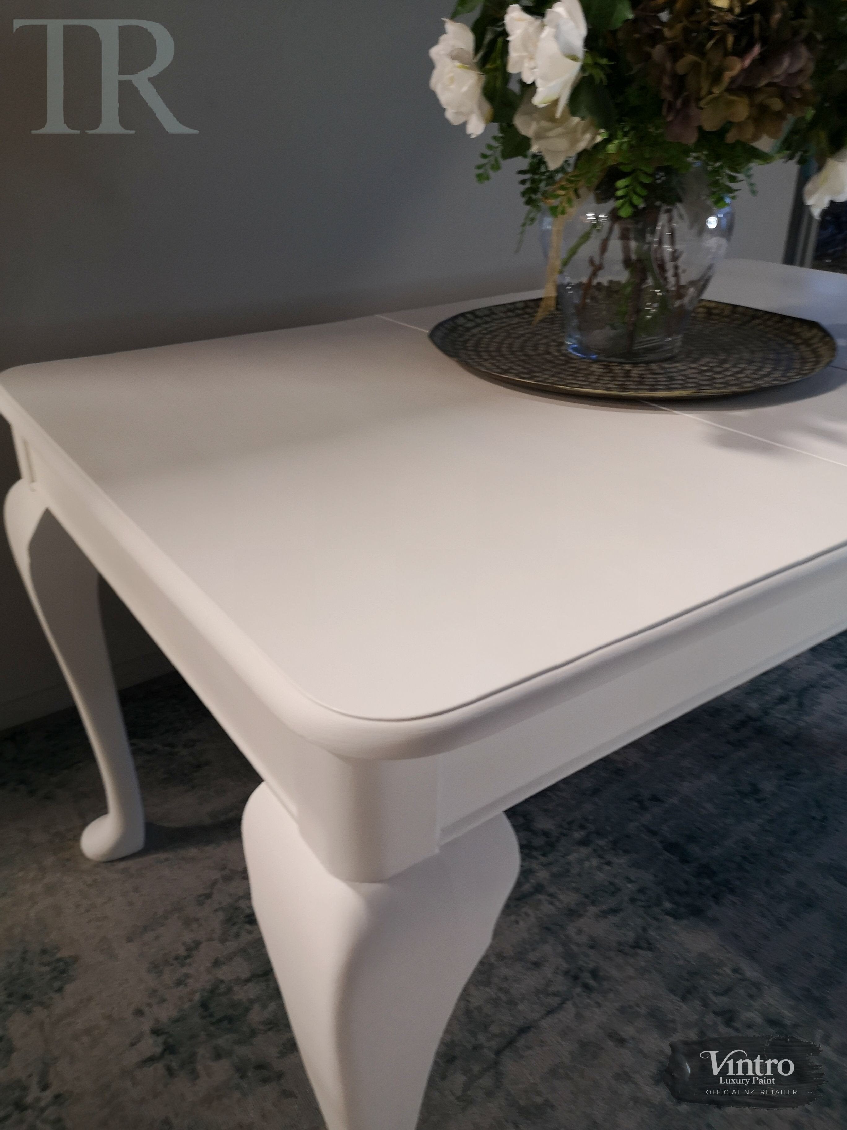 Not For Sale - Commissioned Dining Table in Vintro No Seal White