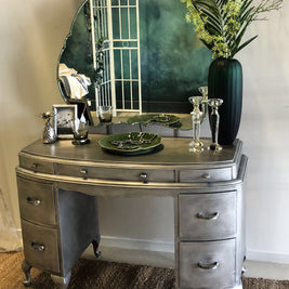 Not For Sale - Khloe : Aged brushed silver dressing table
