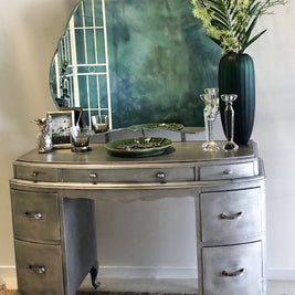 Not For Sale - Khloe : Aged brushed silver dressing table