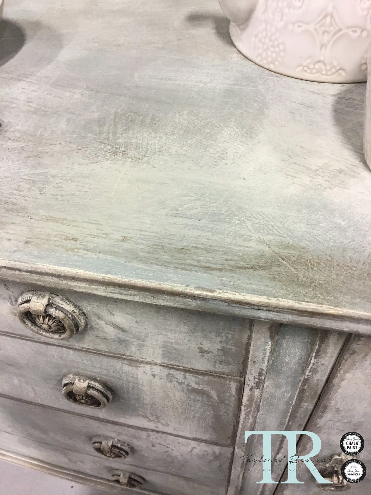 Not For Sale - Antoinette: Hand painted curved front sideboard