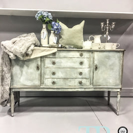 Not For Sale - Antoinette: Hand painted curved front sideboard