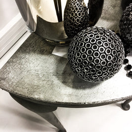 Not For Sale - Cass: Silver leafed half round table