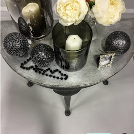 Not For Sale - Cass: Silver leafed half round table