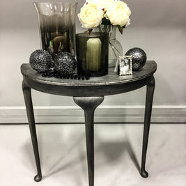 Not For Sale - Cass: Silver leafed half round table
