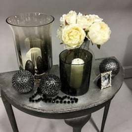 Not For Sale - Cass: Silver leafed half round table