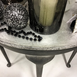 Not For Sale - Cass: Silver leafed half round table