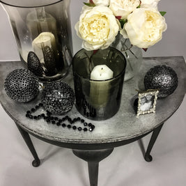 Not For Sale - Cass: Silver leafed half round table