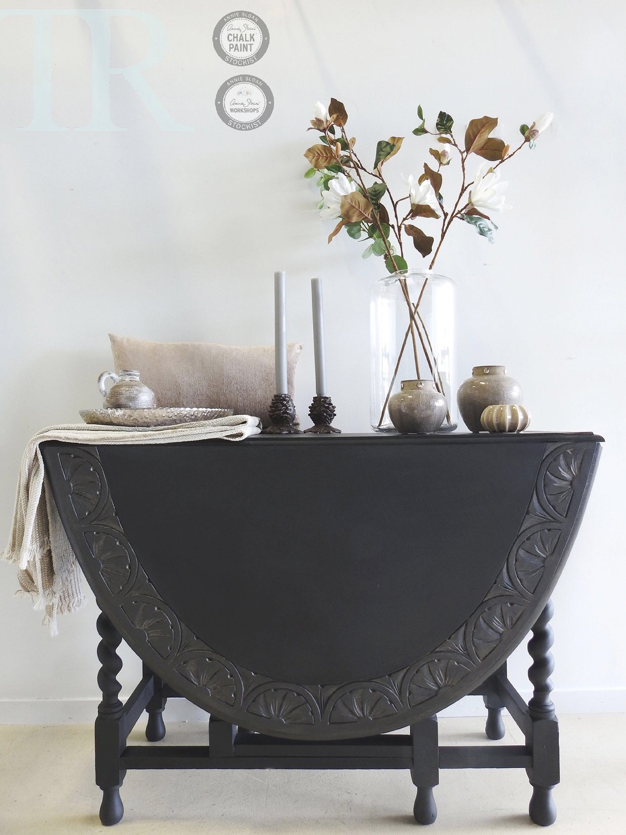 Not For Sale - Delia: Carved oak gate leg drop leaf table