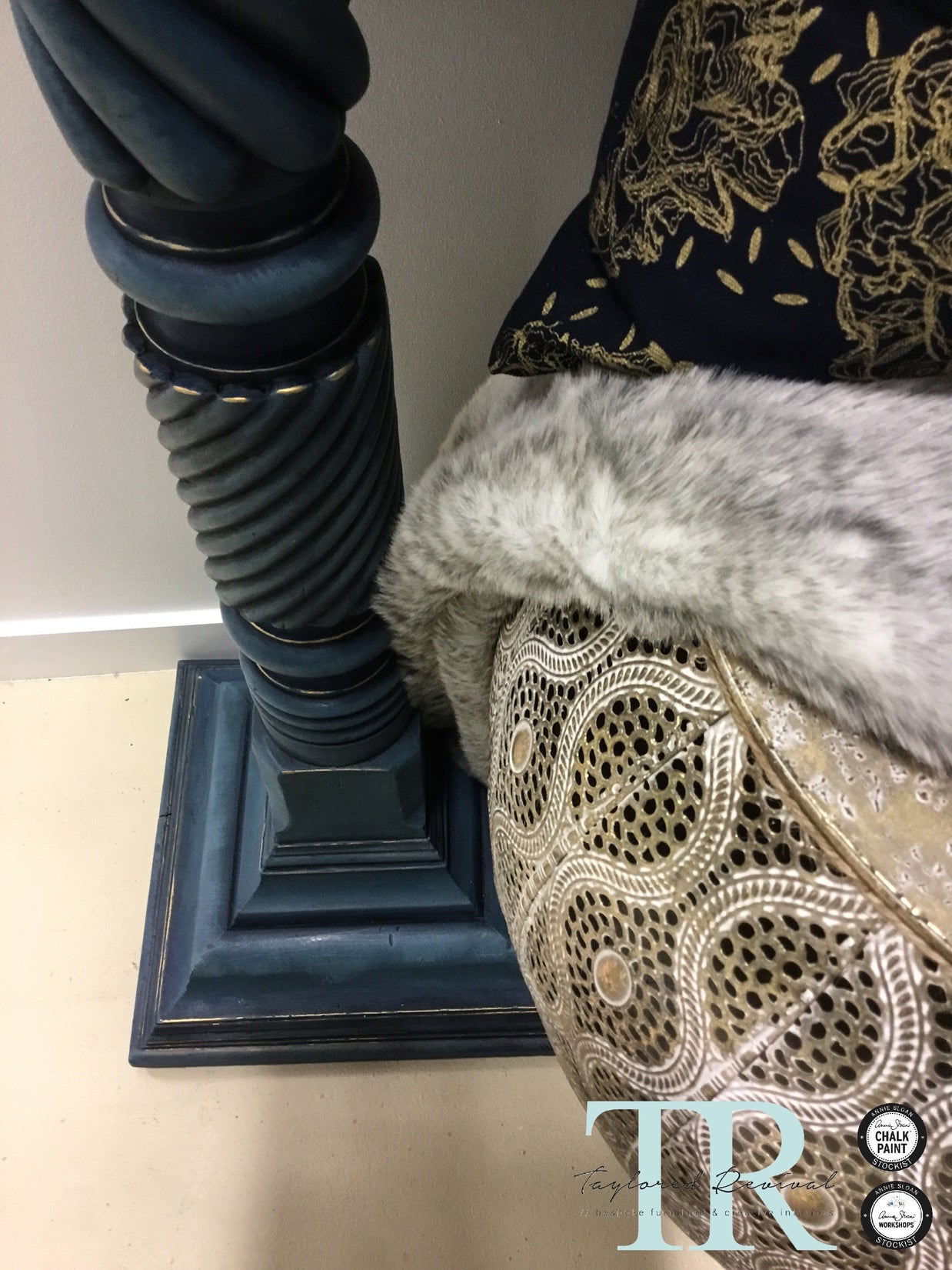 Not For Sale - Halie: Hand painted solid Mahogany antique stand