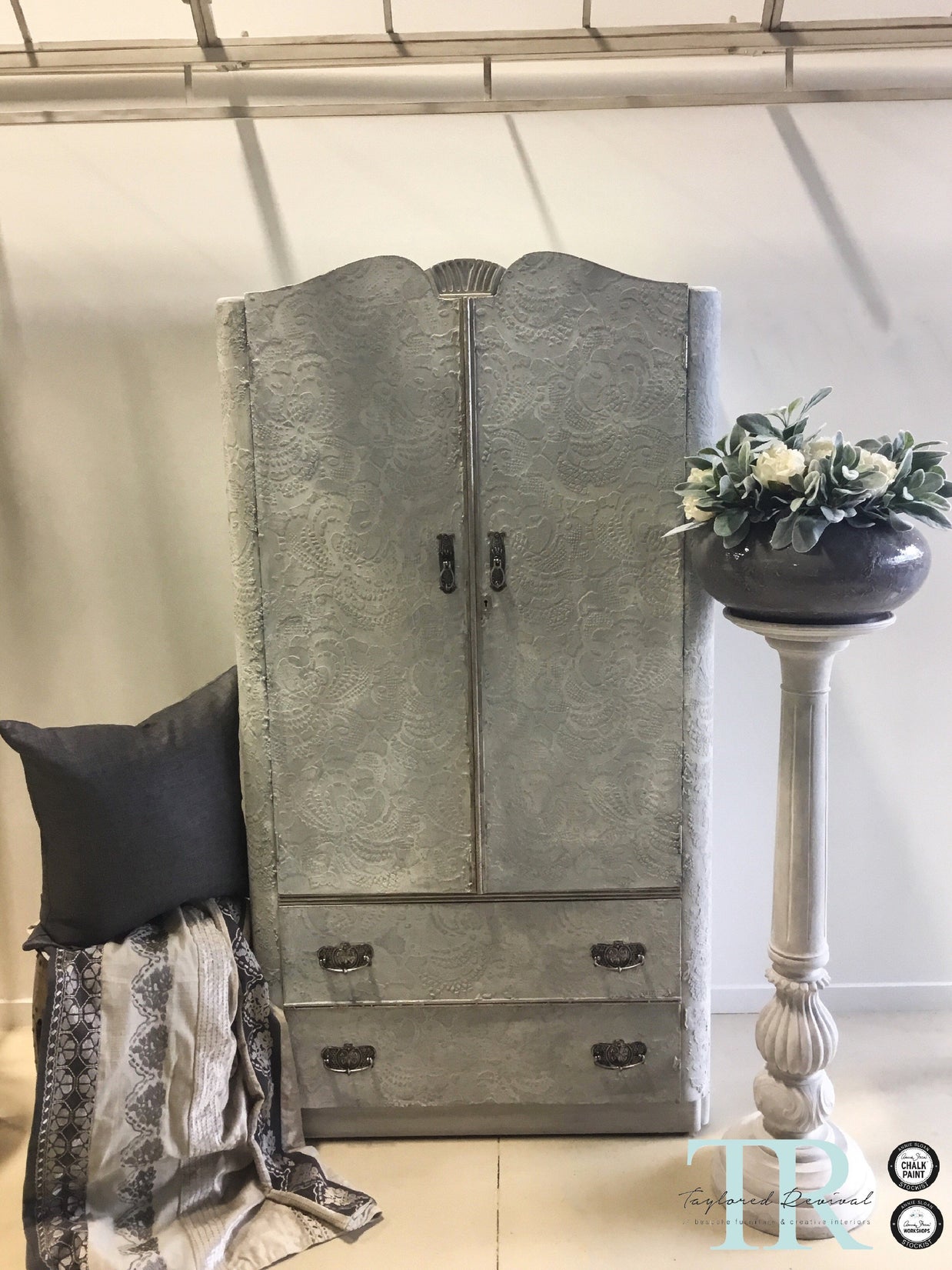 Not For Sale - Grace : stencilled and hand painted wardrobe