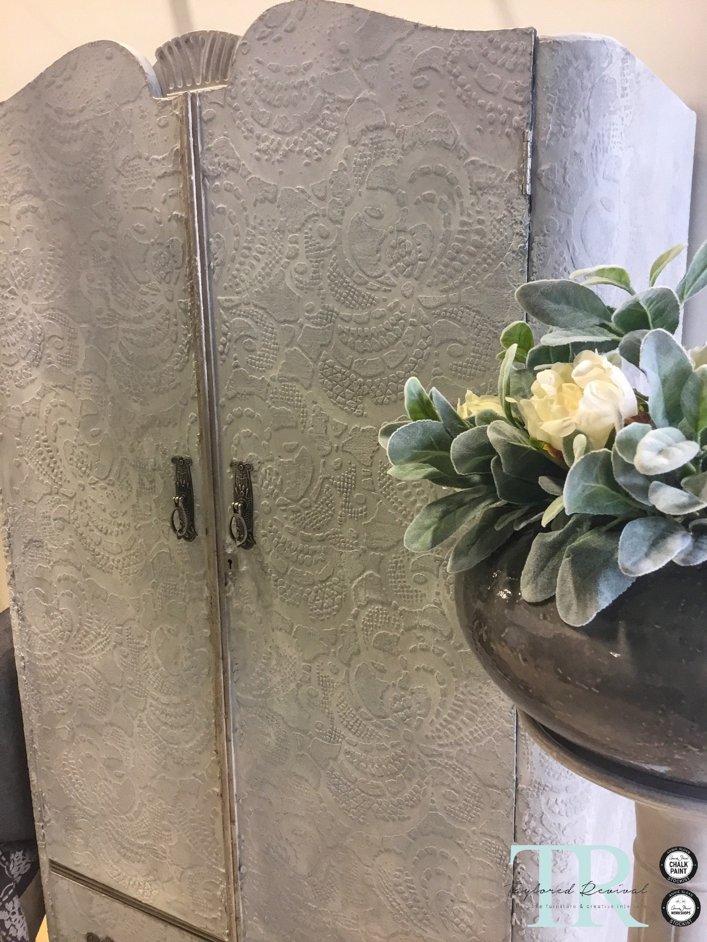 Not For Sale - Grace : stencilled and hand painted wardrobe