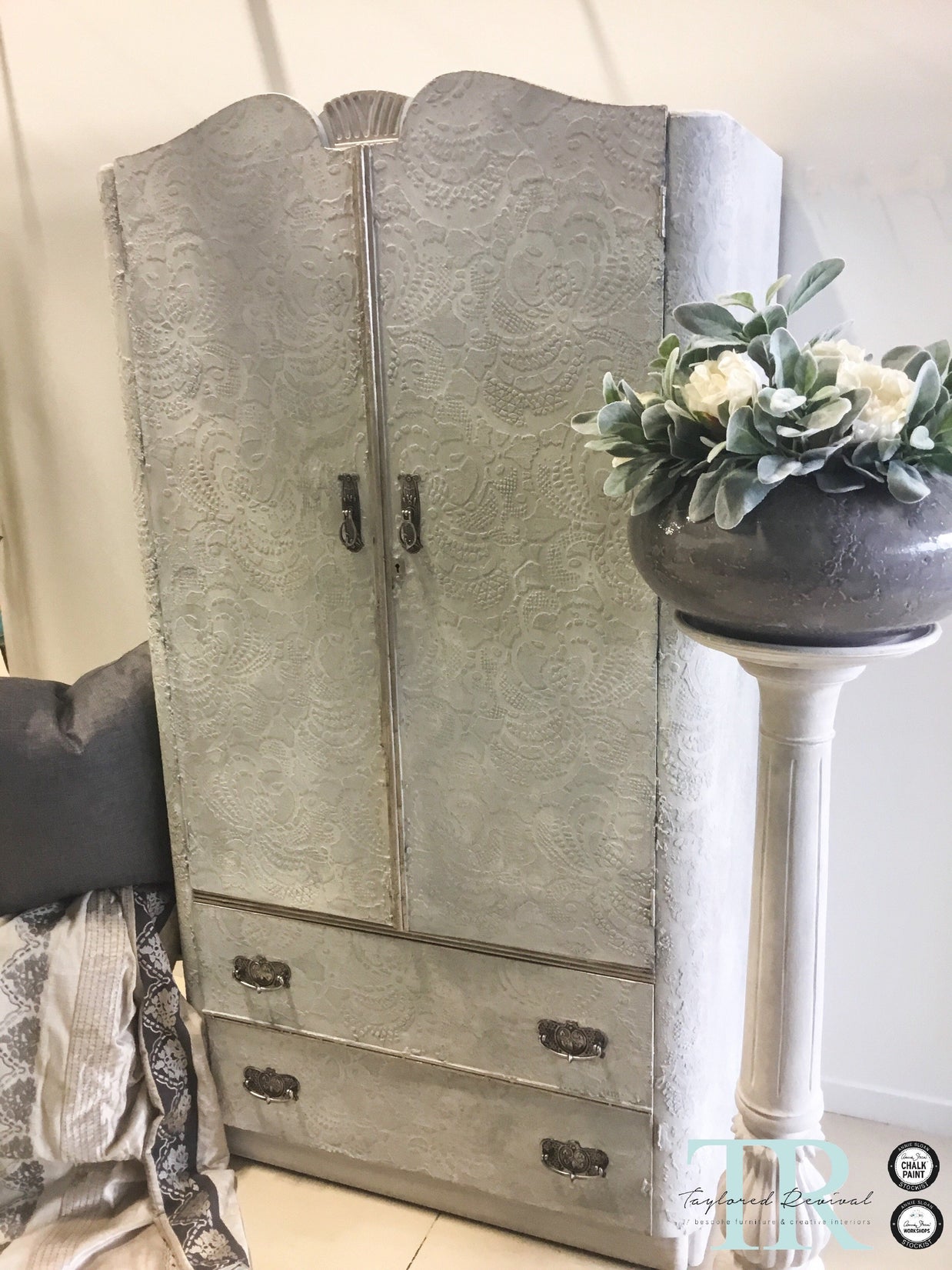 Not For Sale - Grace : stencilled and hand painted wardrobe