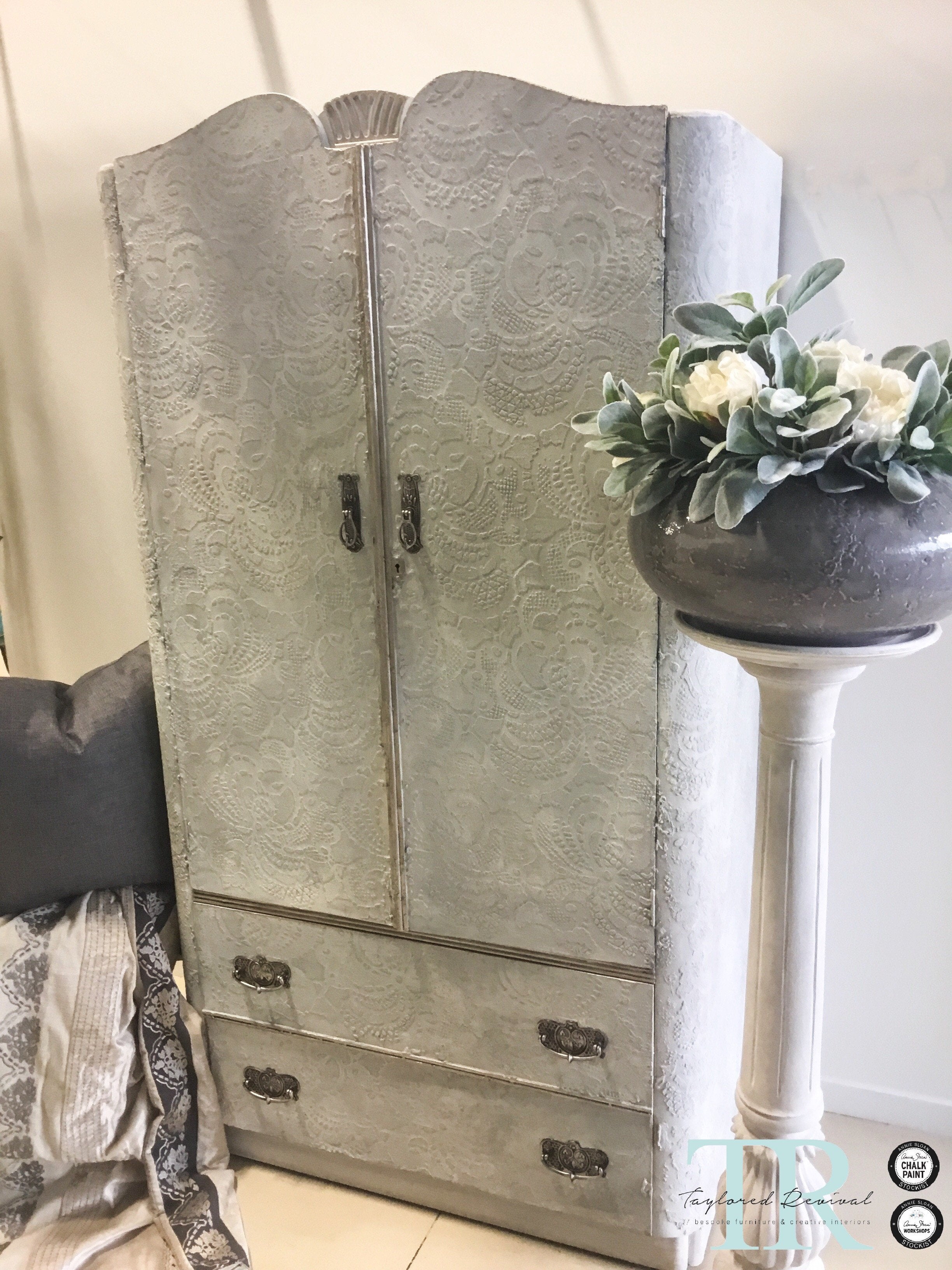 Not For Sale - Grace : stencilled and hand painted wardrobe