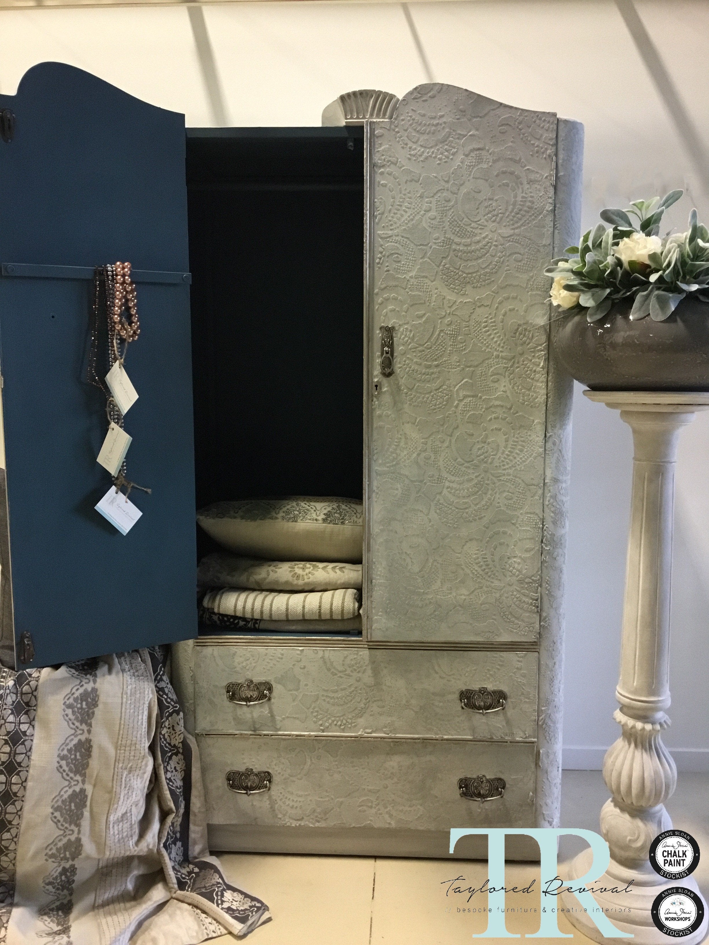 Not For Sale - Grace : stencilled and hand painted wardrobe