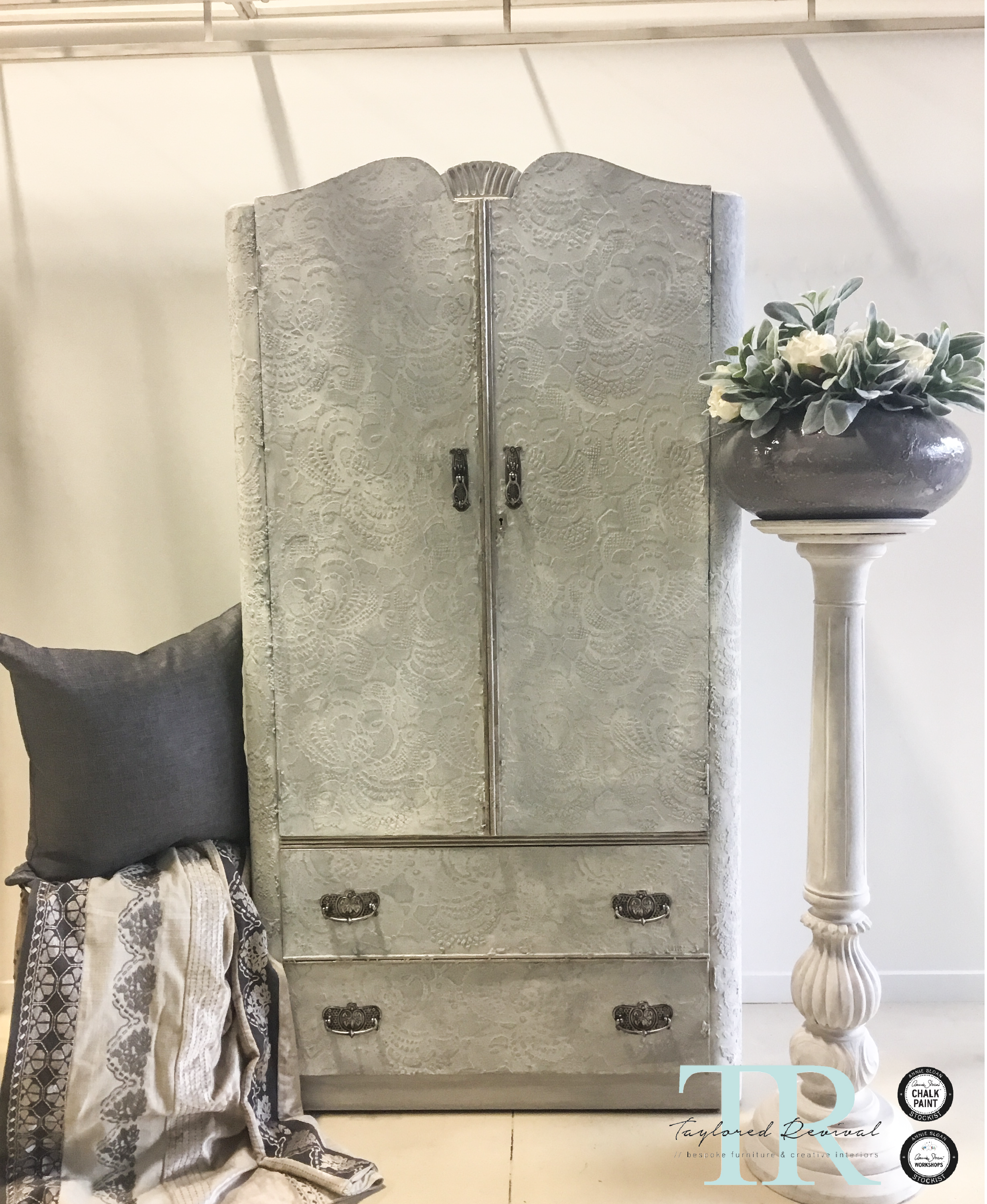 Not For Sale - Grace : stencilled and hand painted wardrobe