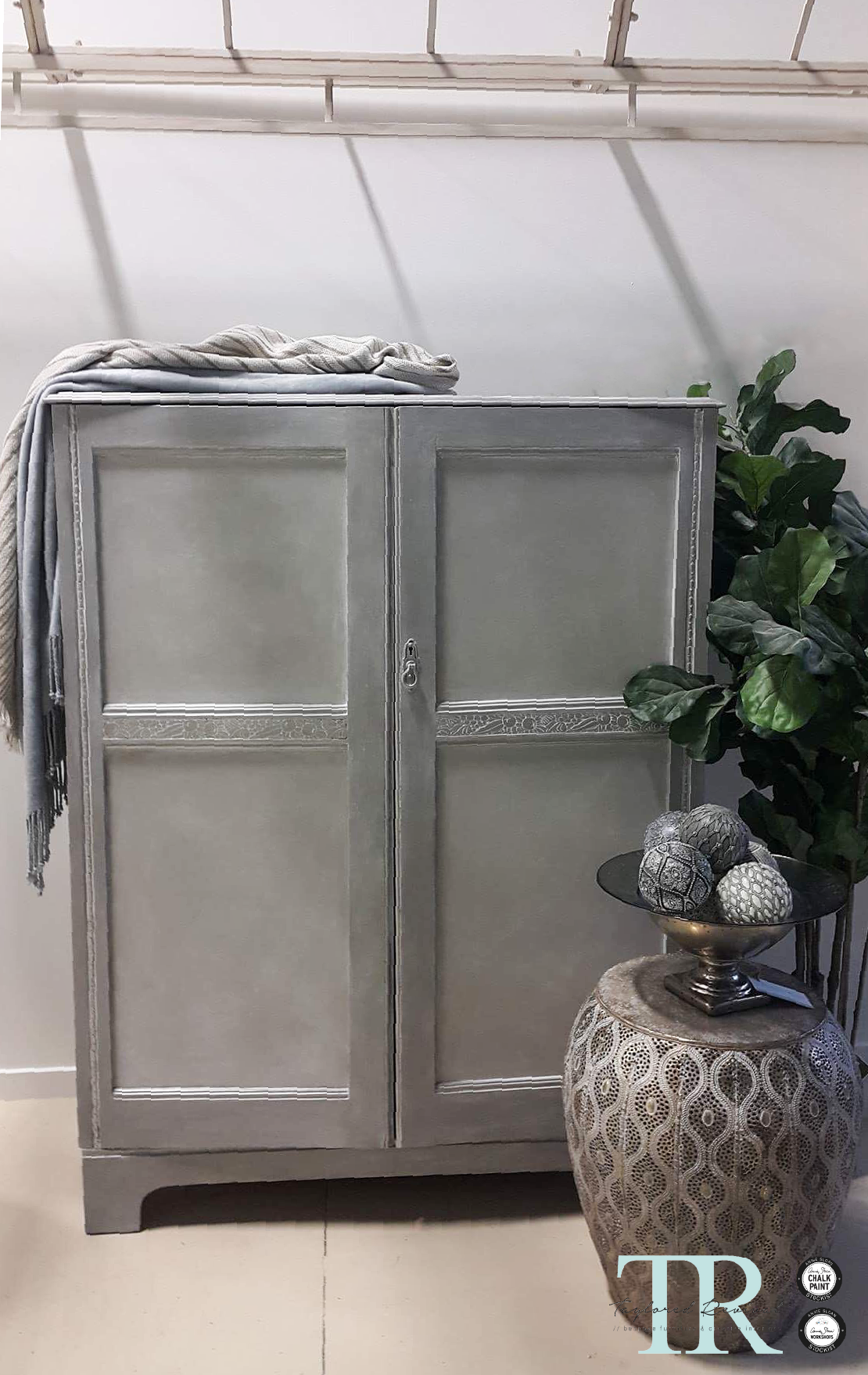 Not For Sale - Alma: Hand painted wardrobe in French Linen.