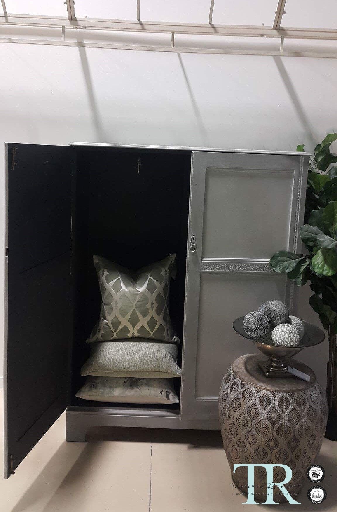 Not For Sale - Alma: Hand painted wardrobe in French Linen.