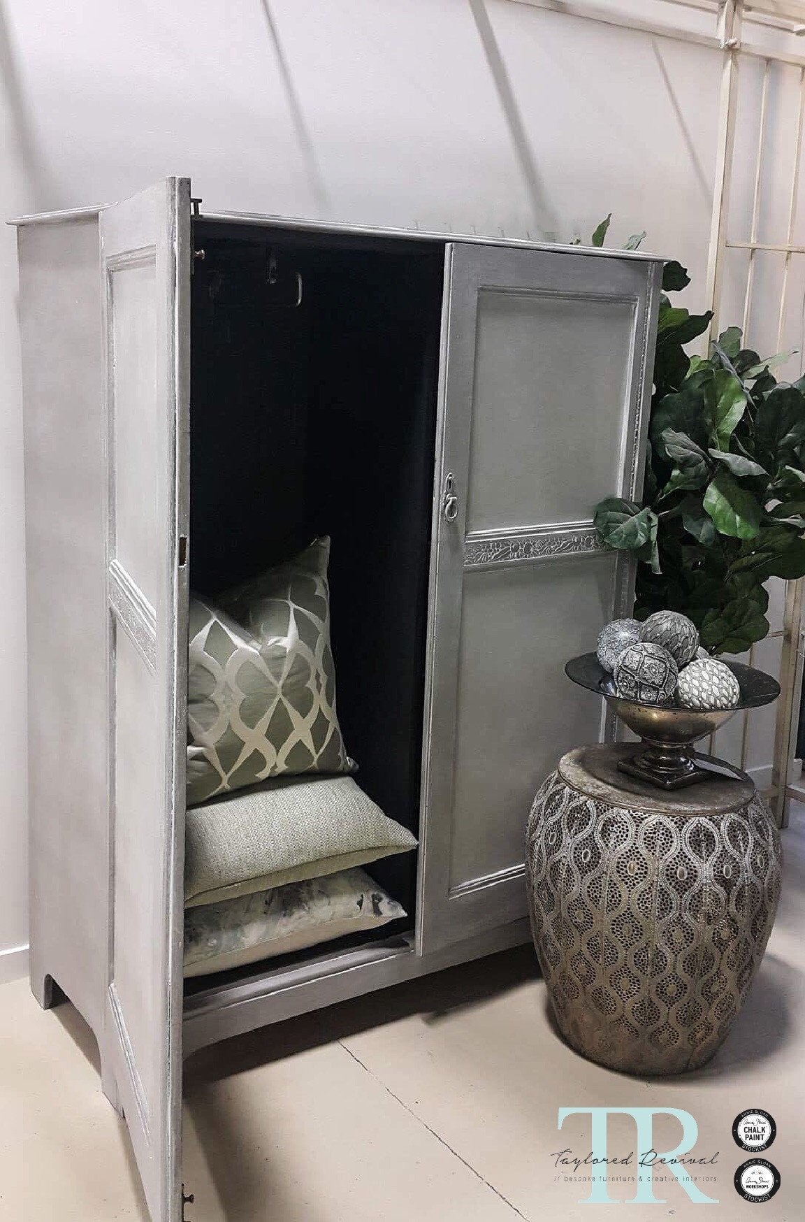 Not For Sale - Alma: Hand painted wardrobe in French Linen.
