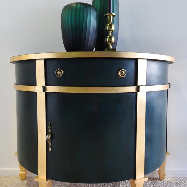 Not For Sale - Nicola : Luxe deep green and gold demilune