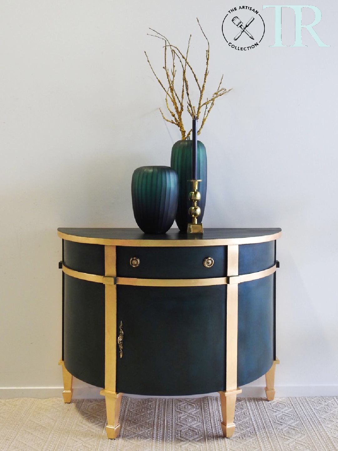 Not For Sale - Nicola : Luxe deep green and gold demilune