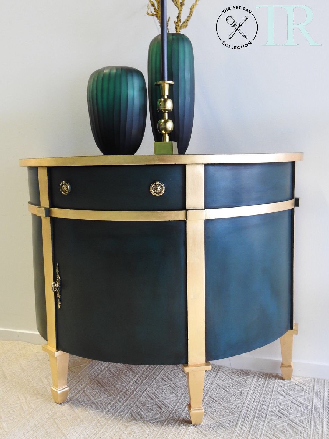 Not For Sale - Nicola : Luxe deep green and gold demilune