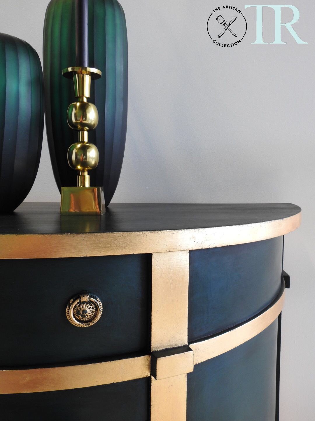 Not For Sale - Nicola : Luxe deep green and gold demilune