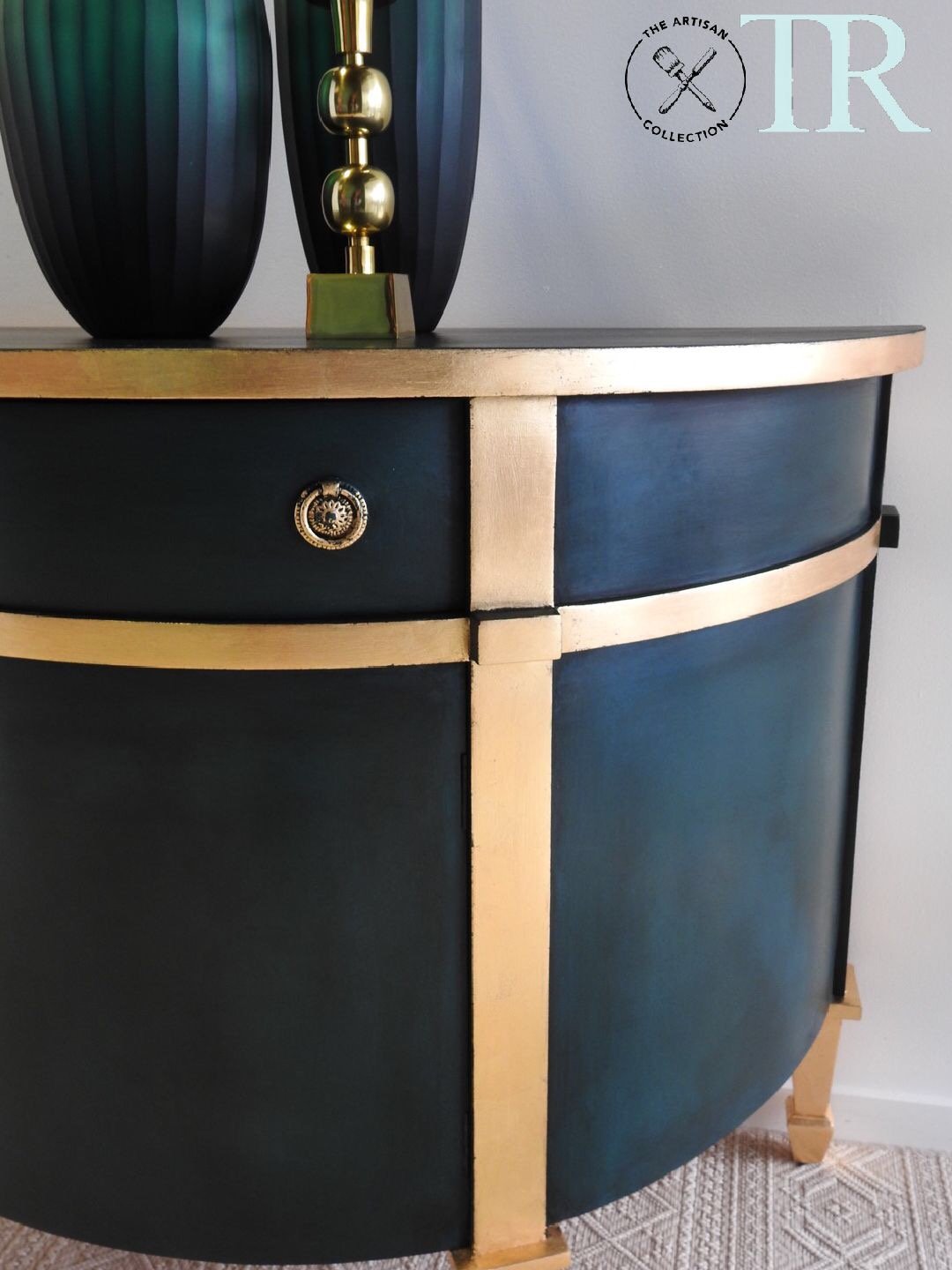 Not For Sale - Nicola : Luxe deep green and gold demilune