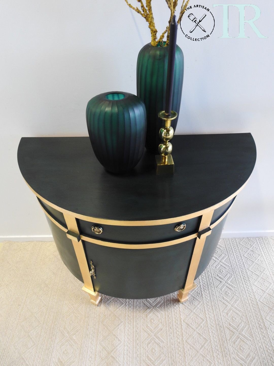 Not For Sale - Nicola : Luxe deep green and gold demilune