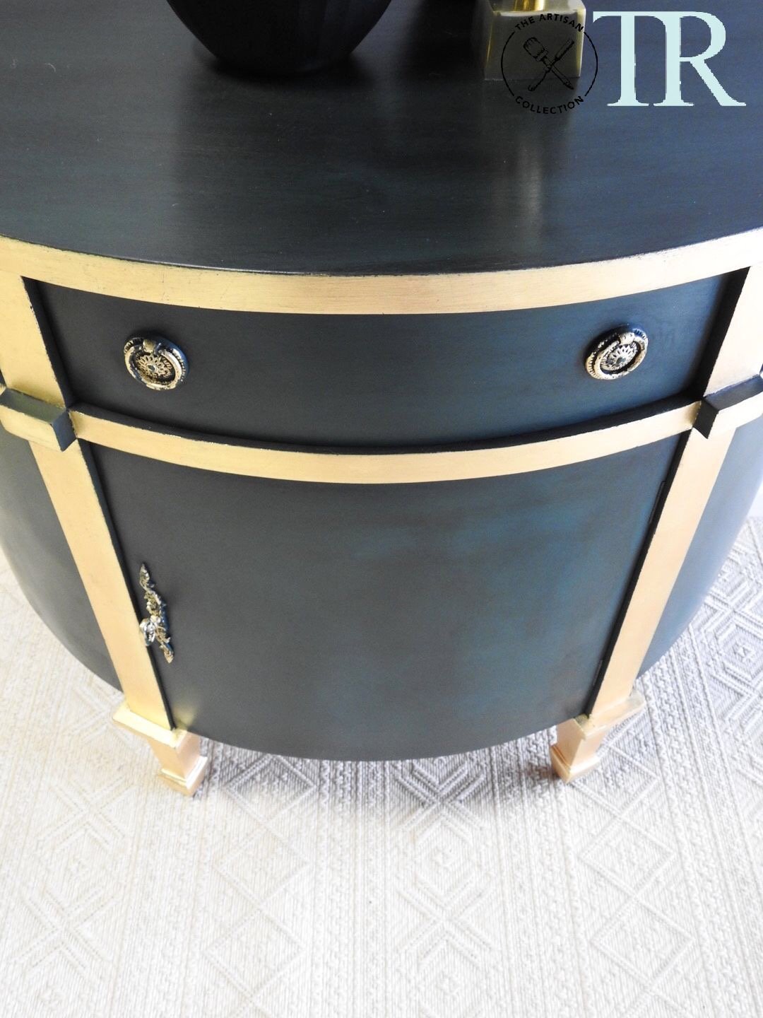 Not For Sale - Nicola : Luxe deep green and gold demilune