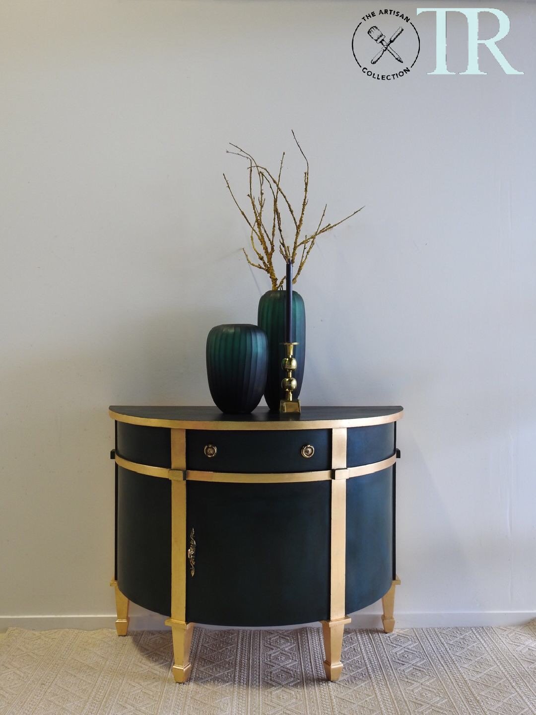 Not For Sale - Nicola : Luxe deep green and gold demilune