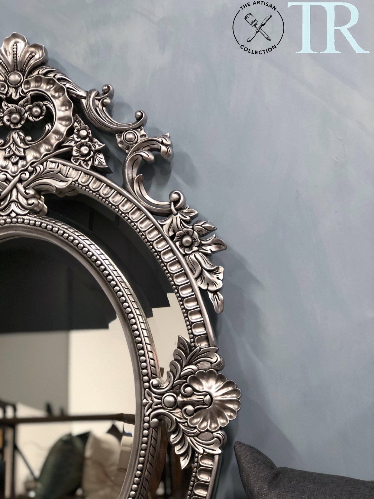 Not For Sale - Eugenia: Ornate oval sectional bevelled mirror