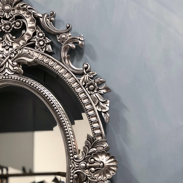 Not For Sale - Eugenia: Ornate oval sectional bevelled mirror