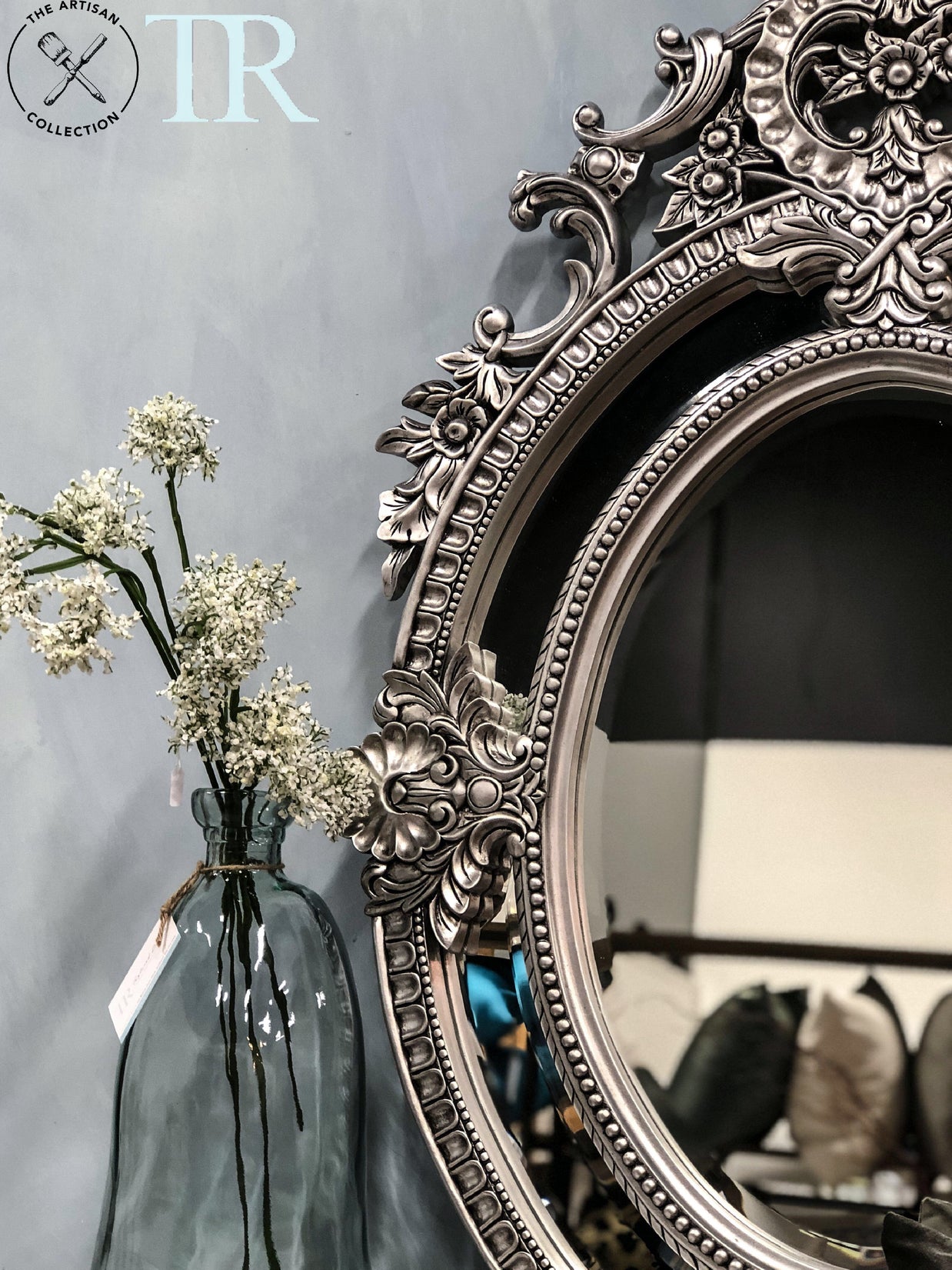 Not For Sale - Eugenia: Ornate oval sectional bevelled mirror