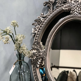 Not For Sale - Eugenia: Ornate oval sectional bevelled mirror