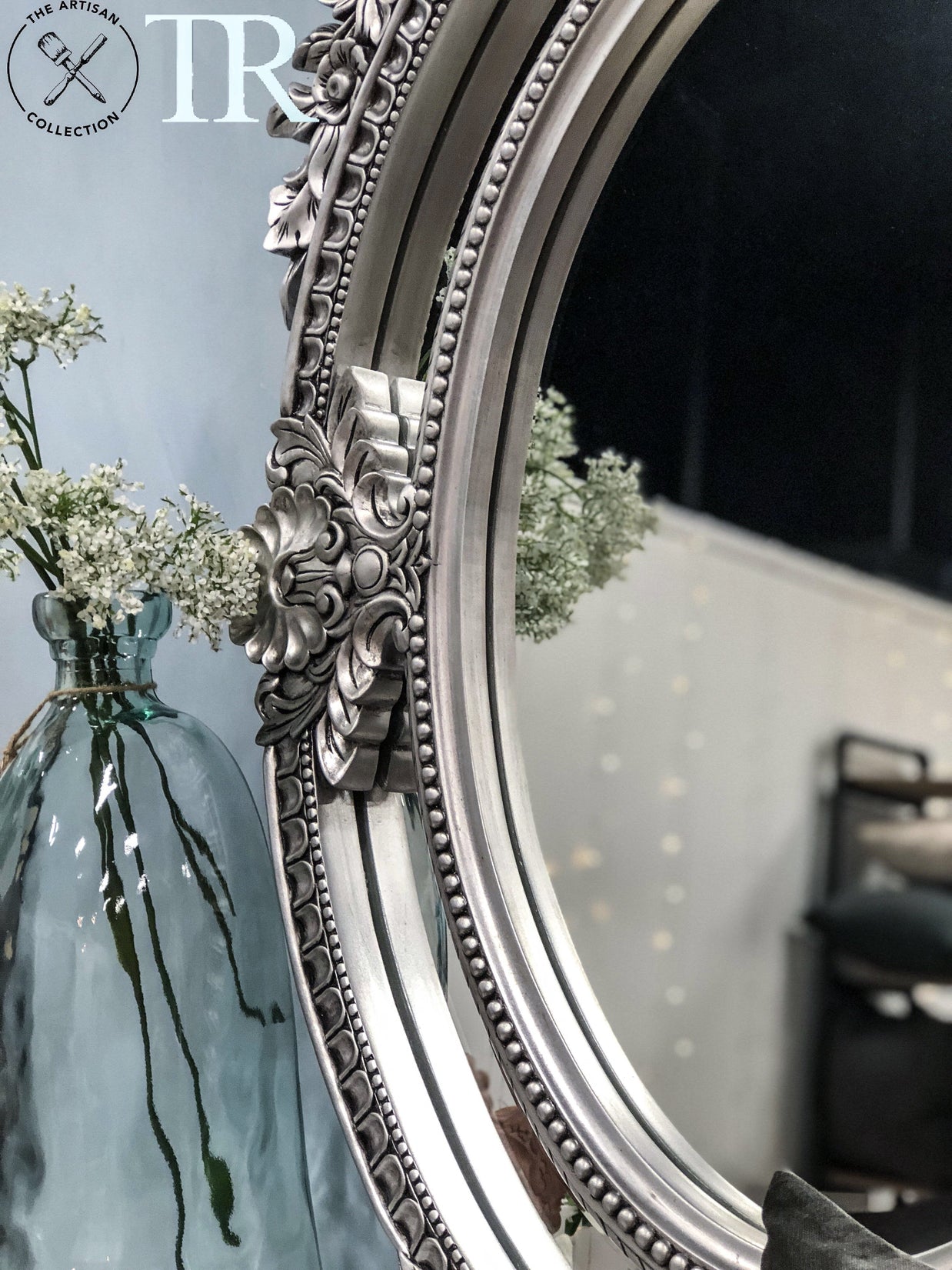 Not For Sale - Eugenia: Ornate oval sectional bevelled mirror
