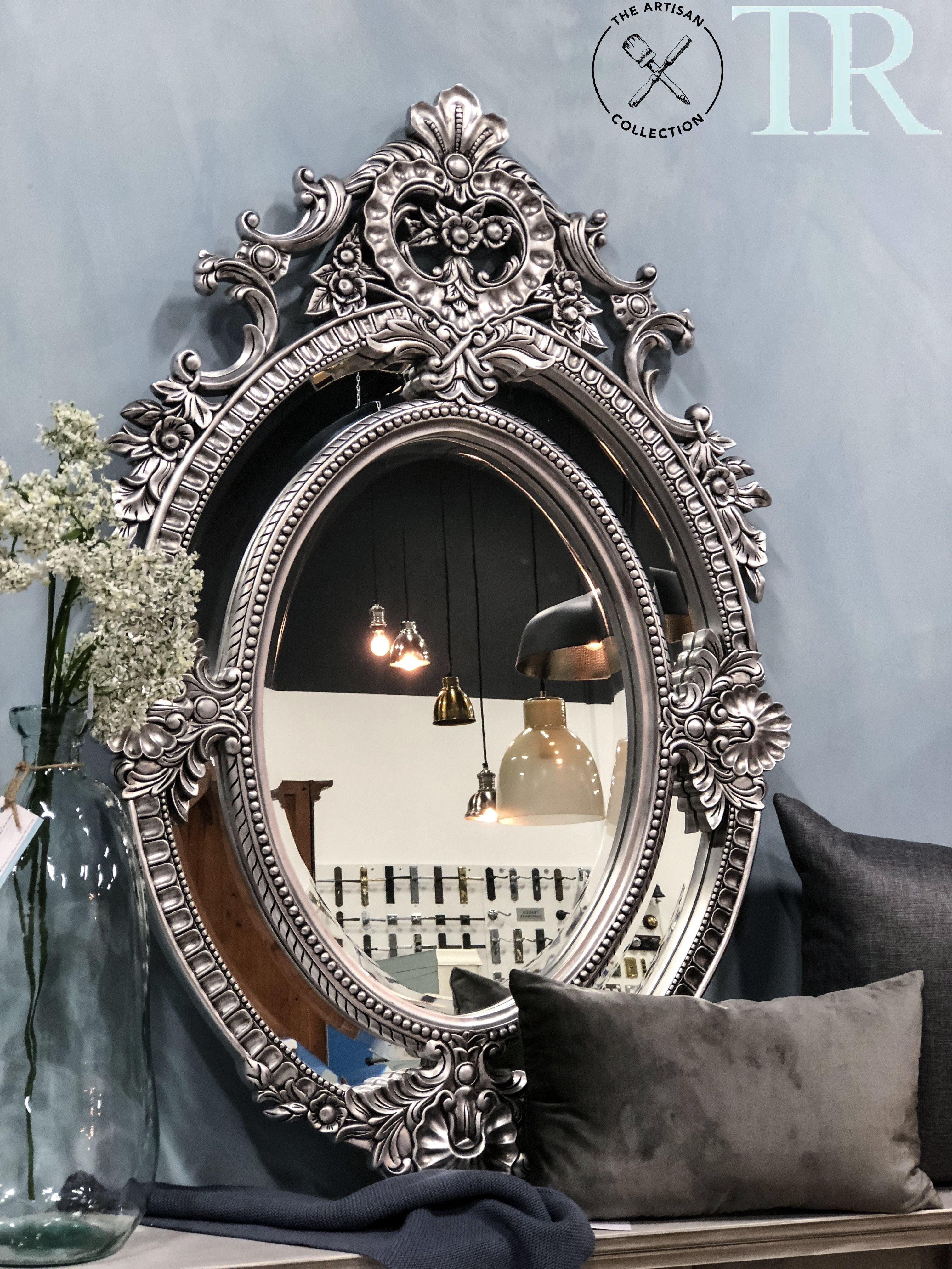 Not For Sale - Eugenia: Ornate oval sectional bevelled mirror