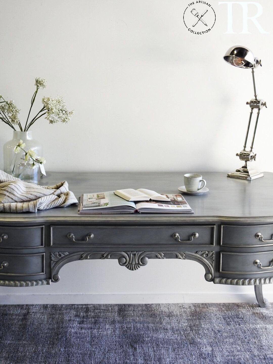 Not For Sale - Natalia : French style desk with 5 drawers