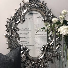 Not For Sale - Henrietta :  Antiqued dark silver leaf bevelled mirror